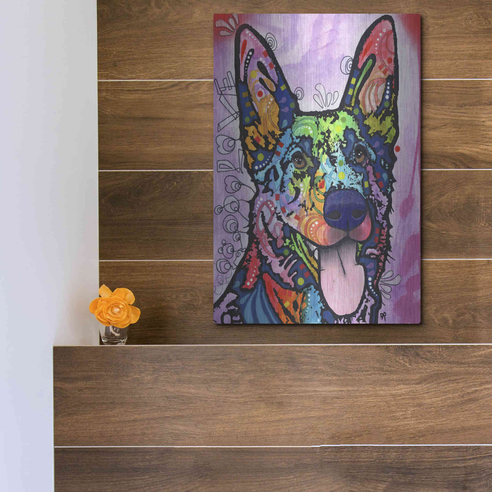 Luxe Metal Art 'Shepherd Love' by Dean Russo, Metal Wall Art,12x16