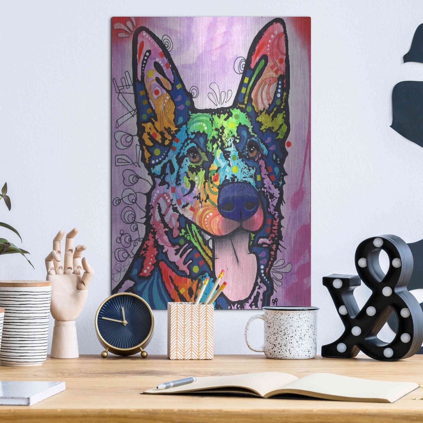 Luxe Metal Art 'Shepherd Love' by Dean Russo, Metal Wall Art,12x16