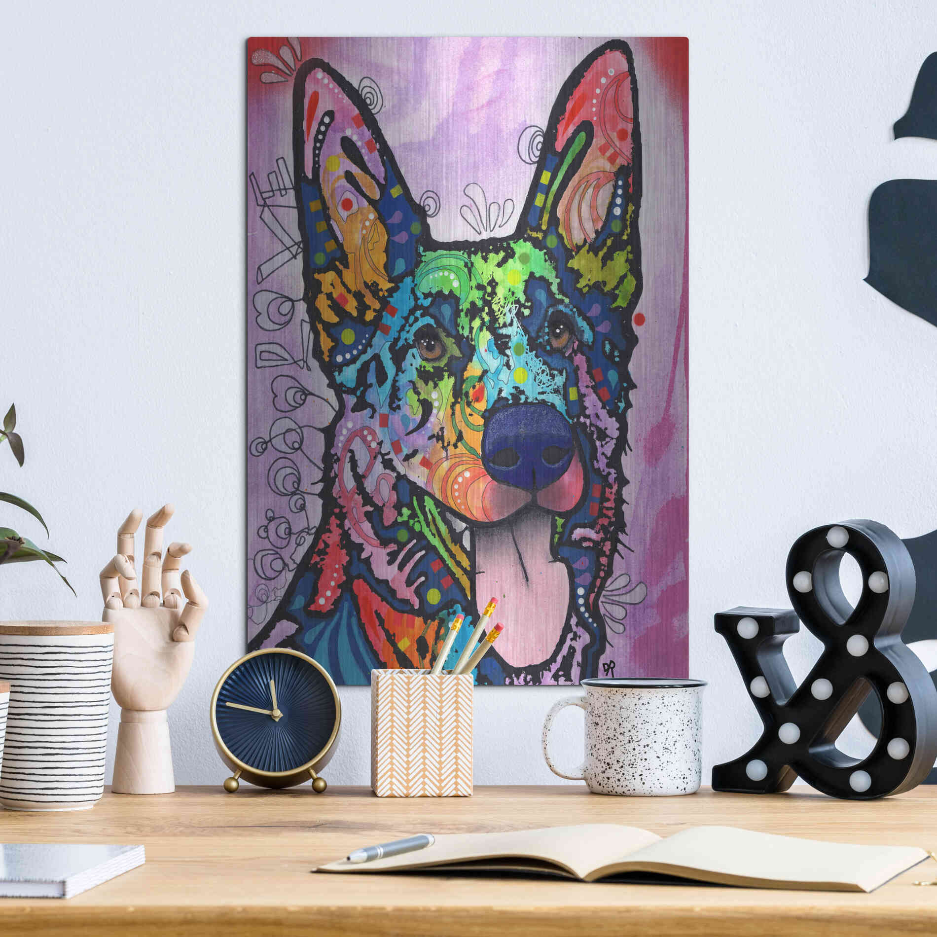 Luxe Metal Art 'Shepherd Love' by Dean Russo, Metal Wall Art,12x16