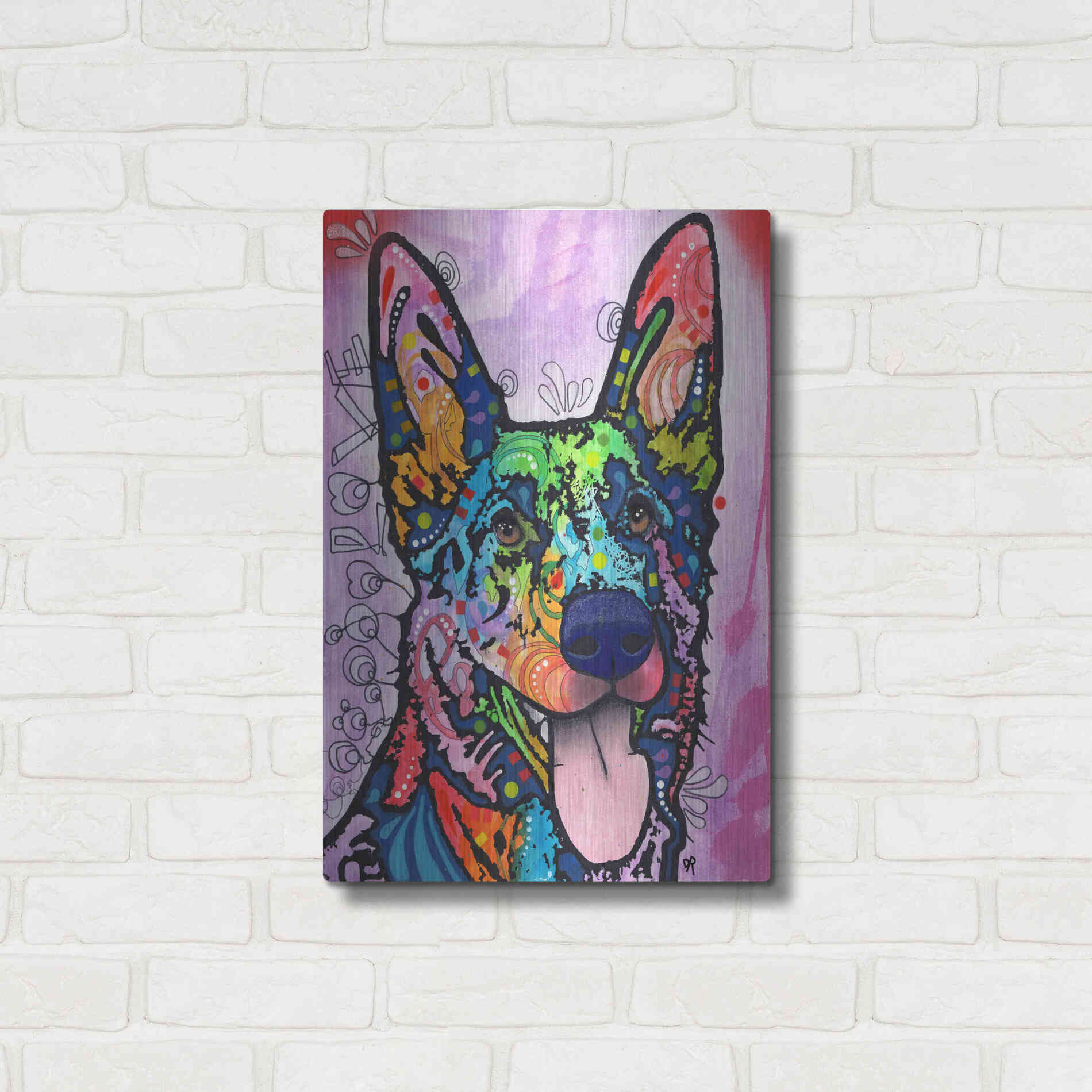 Luxe Metal Art 'Shepherd Love' by Dean Russo, Metal Wall Art,16x24