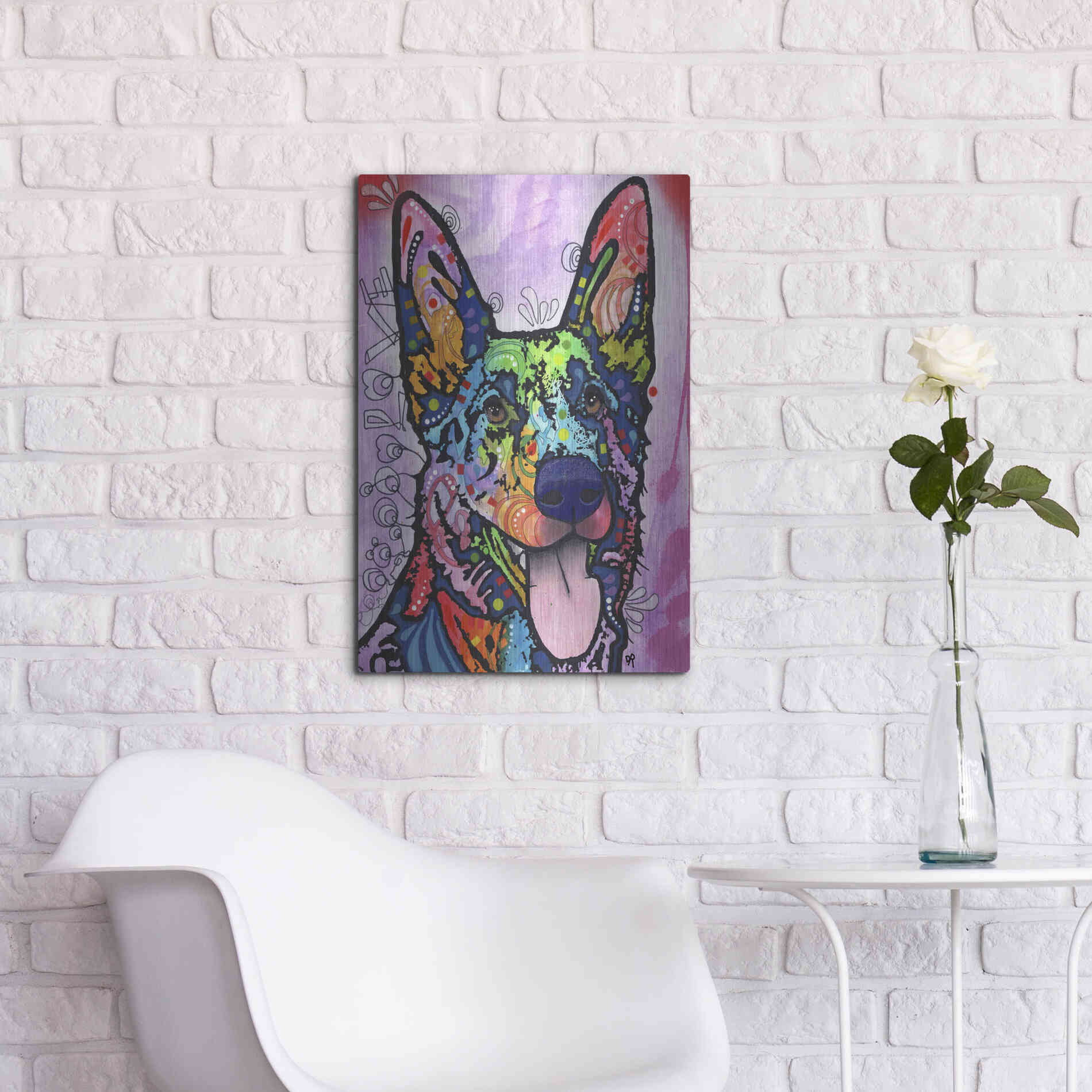 Luxe Metal Art 'Shepherd Love' by Dean Russo, Metal Wall Art,16x24