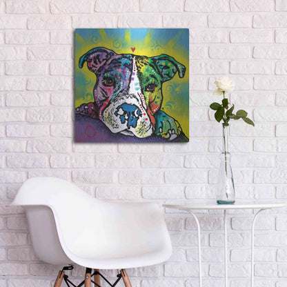 Luxe Metal Art 'The Baby Pit Bull' by Dean Russo, Metal Wall Art,24x24