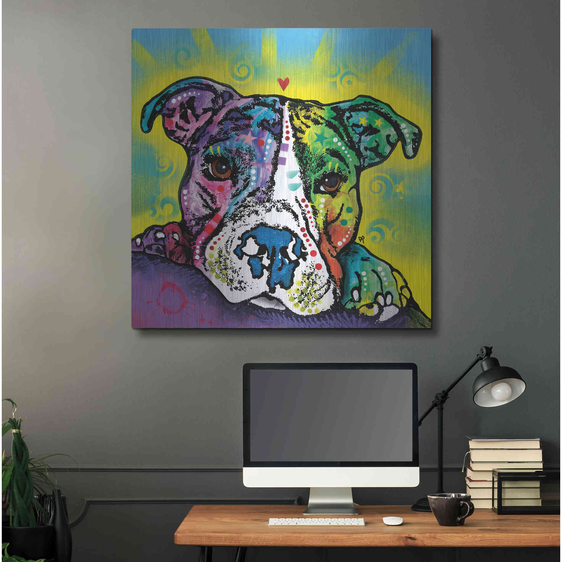 Luxe Metal Art 'The Baby Pit Bull' by Dean Russo, Metal Wall Art,36x36