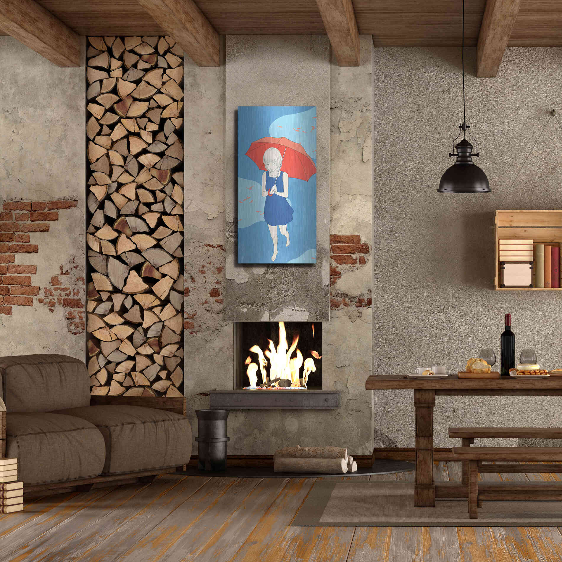 Luxe Metal Art 'Afternoon Fish' by Sai Tamiya, Metal Wall Art,24x48