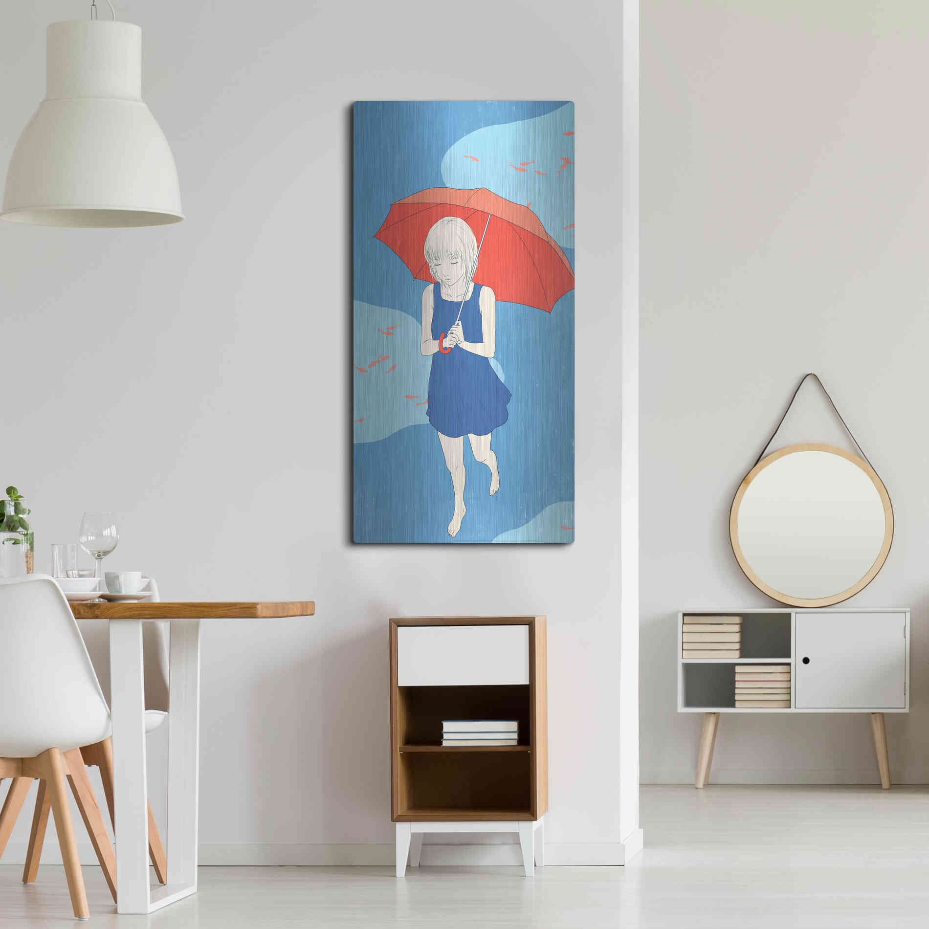 Luxe Metal Art 'Afternoon Fish' by Sai Tamiya, Metal Wall Art,24x48