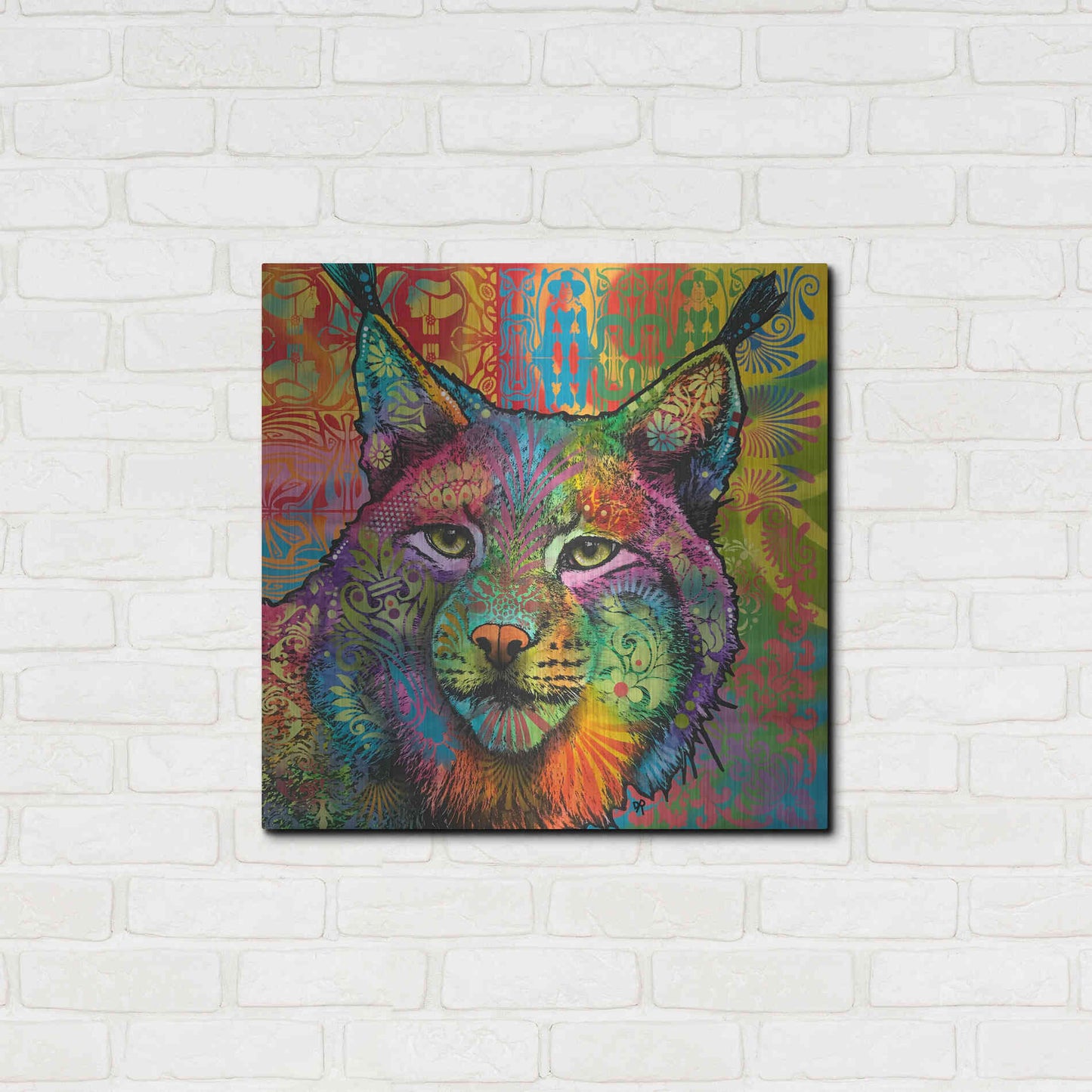 Luxe Metal Art 'The Lynx' by Dean Russo, Metal Wall Art,24x24