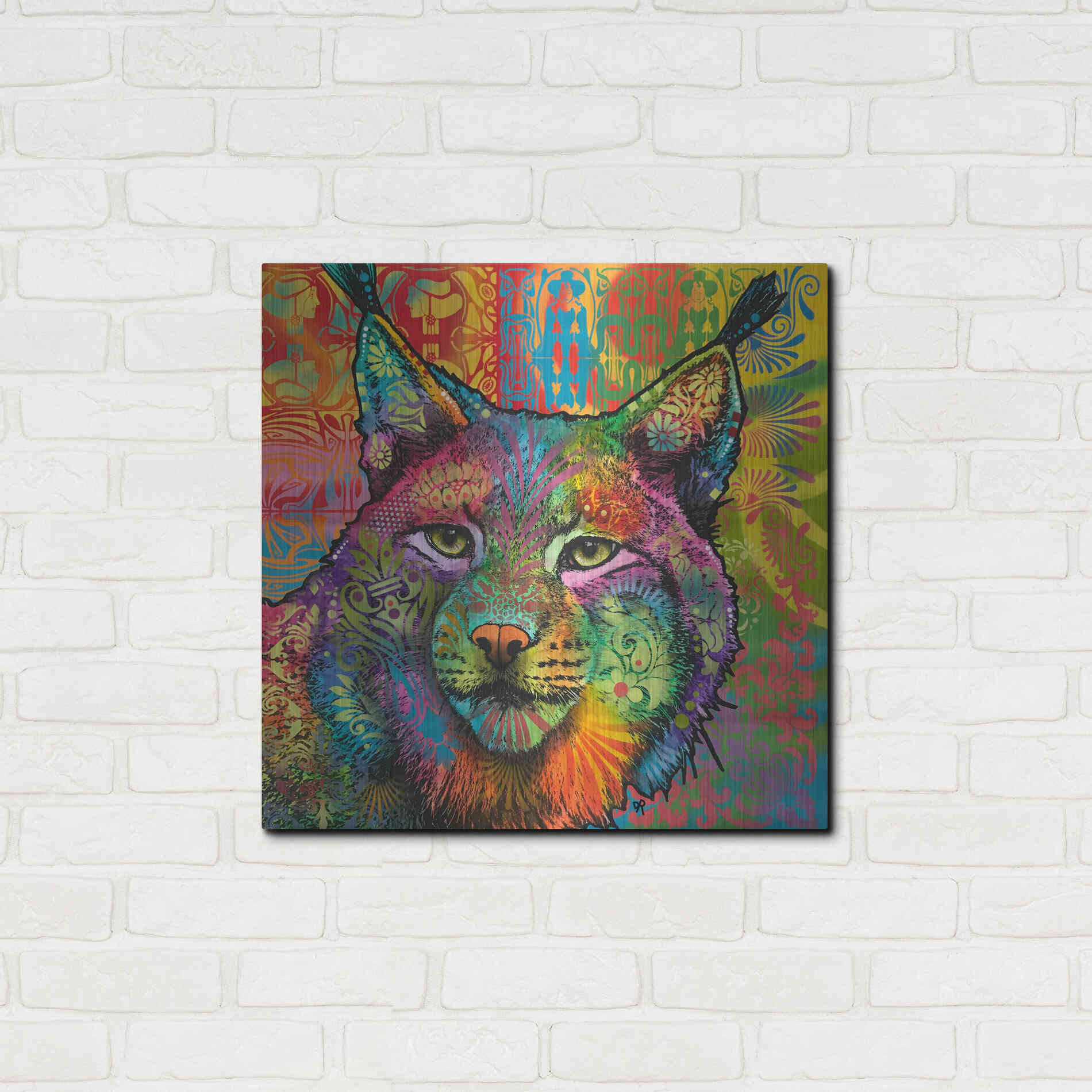 Luxe Metal Art 'The Lynx' by Dean Russo, Metal Wall Art,24x24