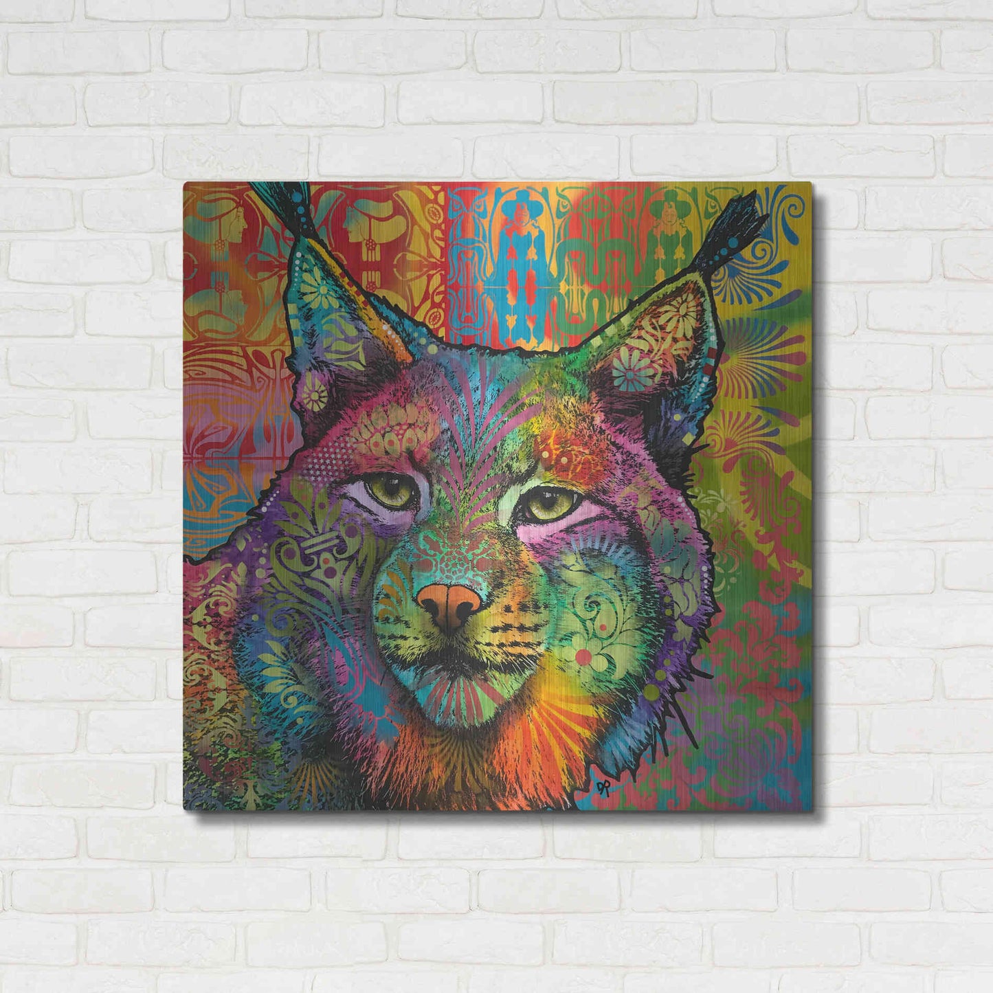 Luxe Metal Art 'The Lynx' by Dean Russo, Metal Wall Art,36x36