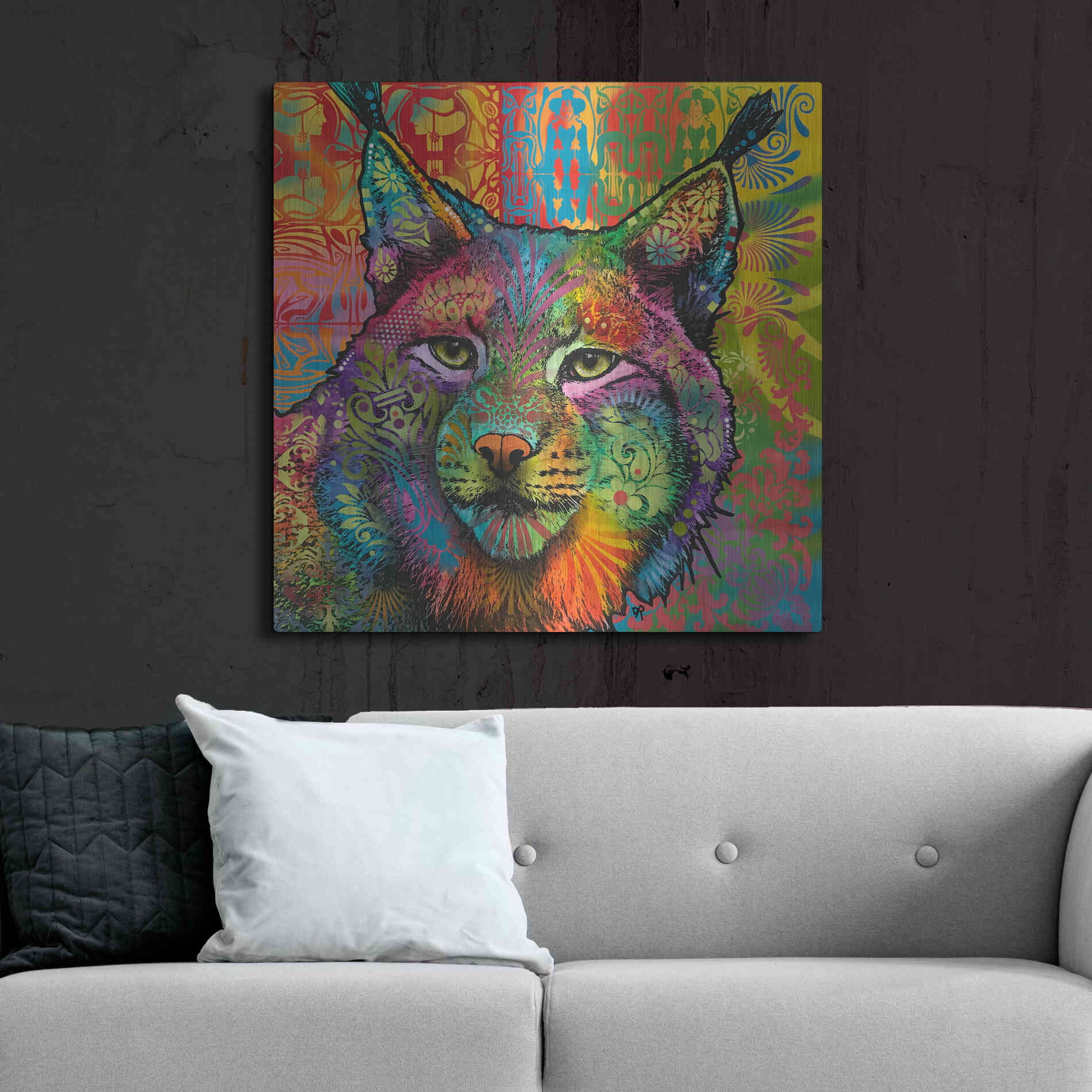 Luxe Metal Art 'The Lynx' by Dean Russo, Metal Wall Art,36x36