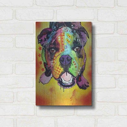 Luxe Metal Art 'Baby Bulldog' by Dean Russo, Metal Wall Art,12x16