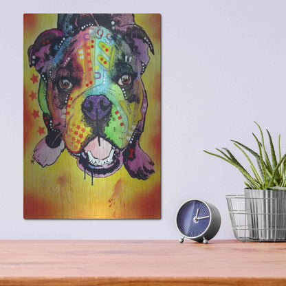 Luxe Metal Art 'Baby Bulldog' by Dean Russo, Metal Wall Art,12x16