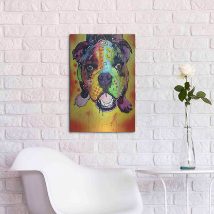 Luxe Metal Art 'Baby Bulldog' by Dean Russo, Metal Wall Art,16x24