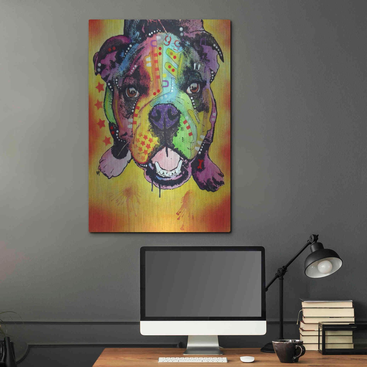 Luxe Metal Art 'Baby Bulldog' by Dean Russo, Metal Wall Art,24x36