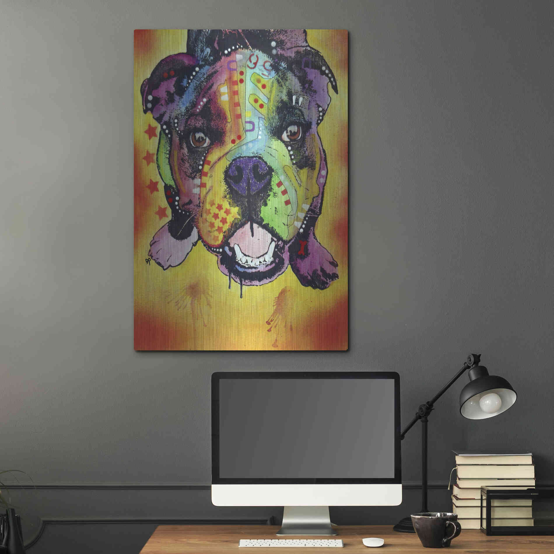 Luxe Metal Art 'Baby Bulldog' by Dean Russo, Metal Wall Art,24x36