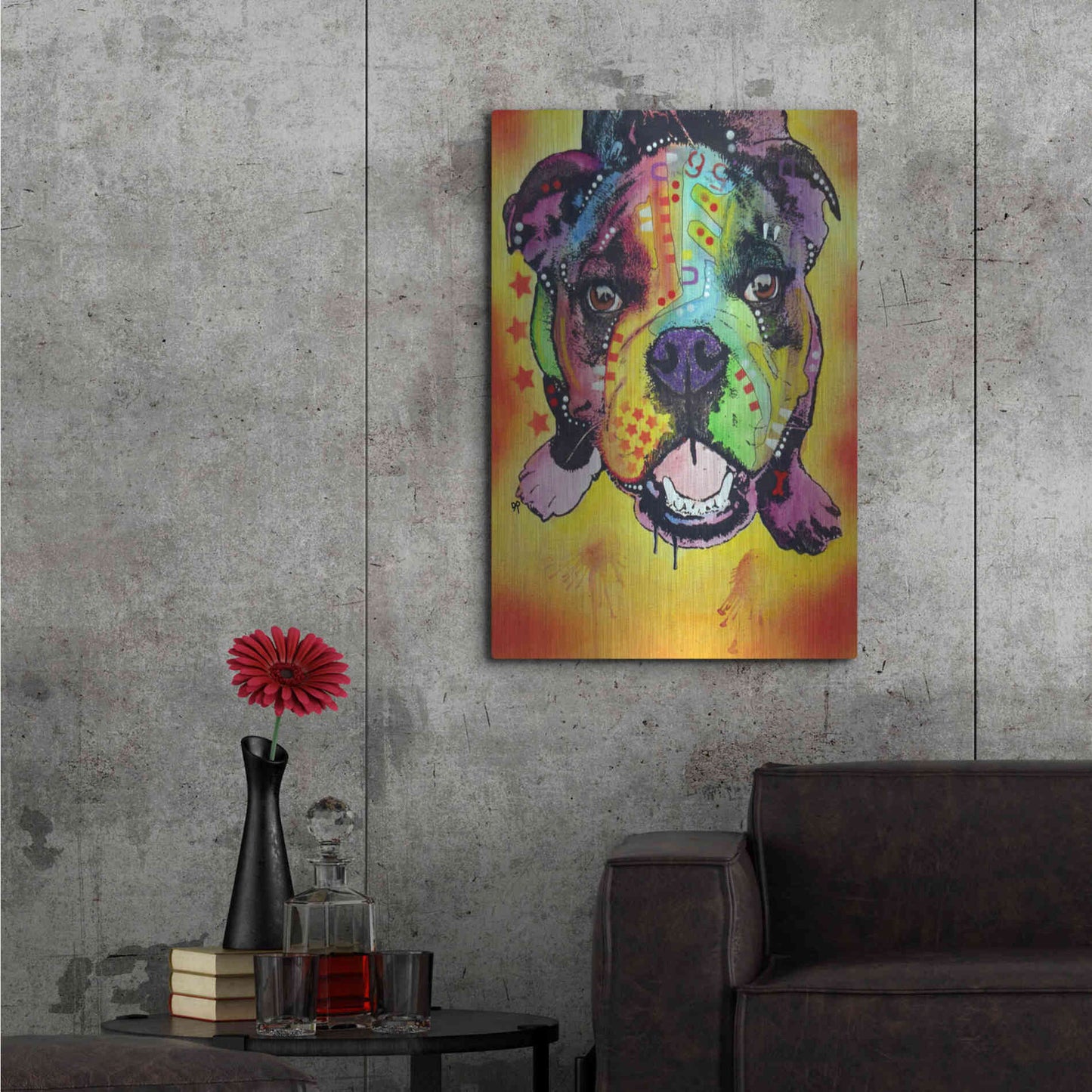 Luxe Metal Art 'Baby Bulldog' by Dean Russo, Metal Wall Art,24x36