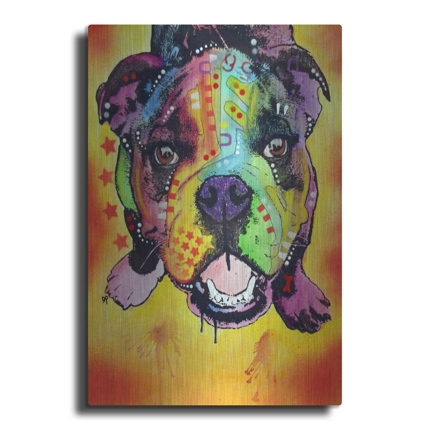 Luxe Metal Art 'Baby Bulldog' by Dean Russo, Metal Wall Art