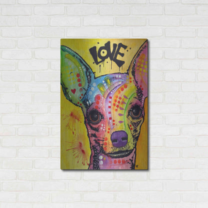 Luxe Metal Art 'Chihuahua Drip Love' by Dean Russo, Metal Wall Art,24x36