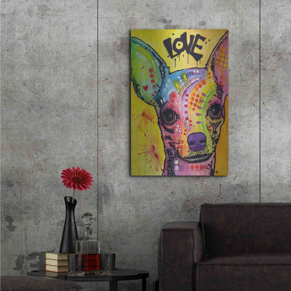 Luxe Metal Art 'Chihuahua Drip Love' by Dean Russo, Metal Wall Art,24x36