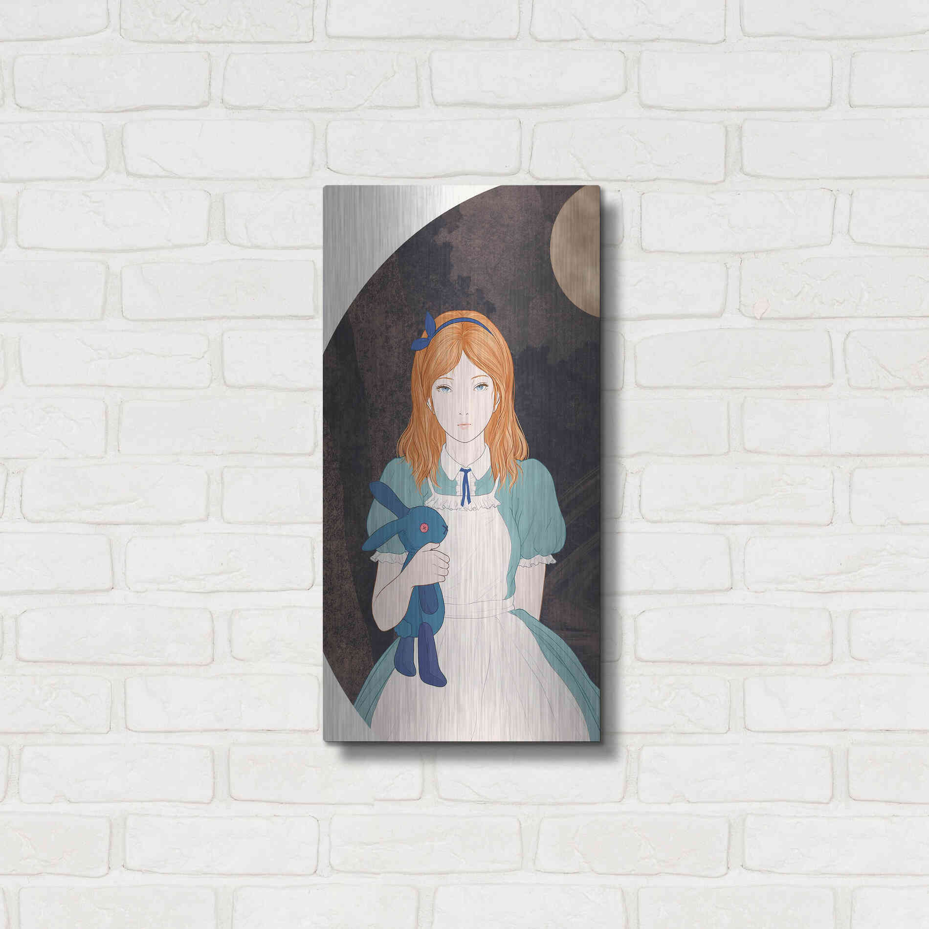 Luxe Metal Art 'Alice' by Sai Tamiya, Metal Wall Art,12x24