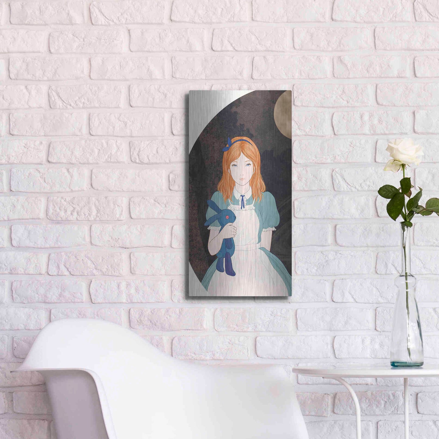 Luxe Metal Art 'Alice' by Sai Tamiya, Metal Wall Art,12x24