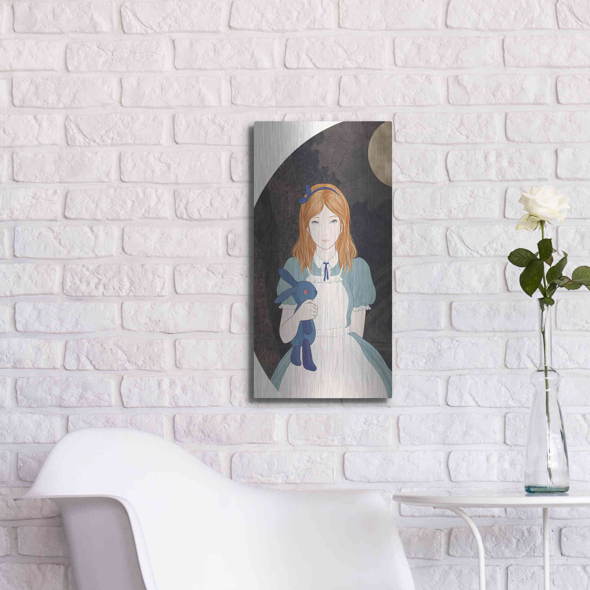 Luxe Metal Art 'Alice' by Sai Tamiya, Metal Wall Art,12x24