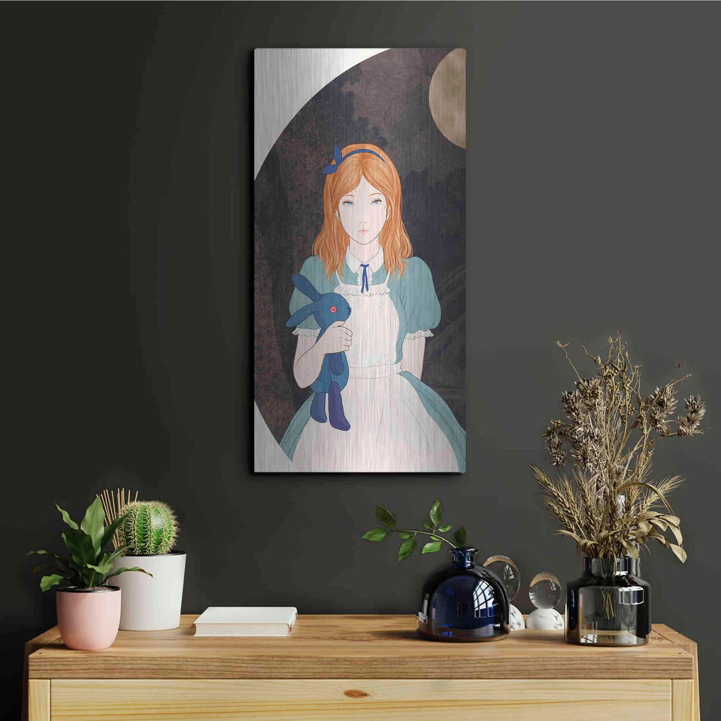 Luxe Metal Art 'Alice' by Sai Tamiya, Metal Wall Art,12x24