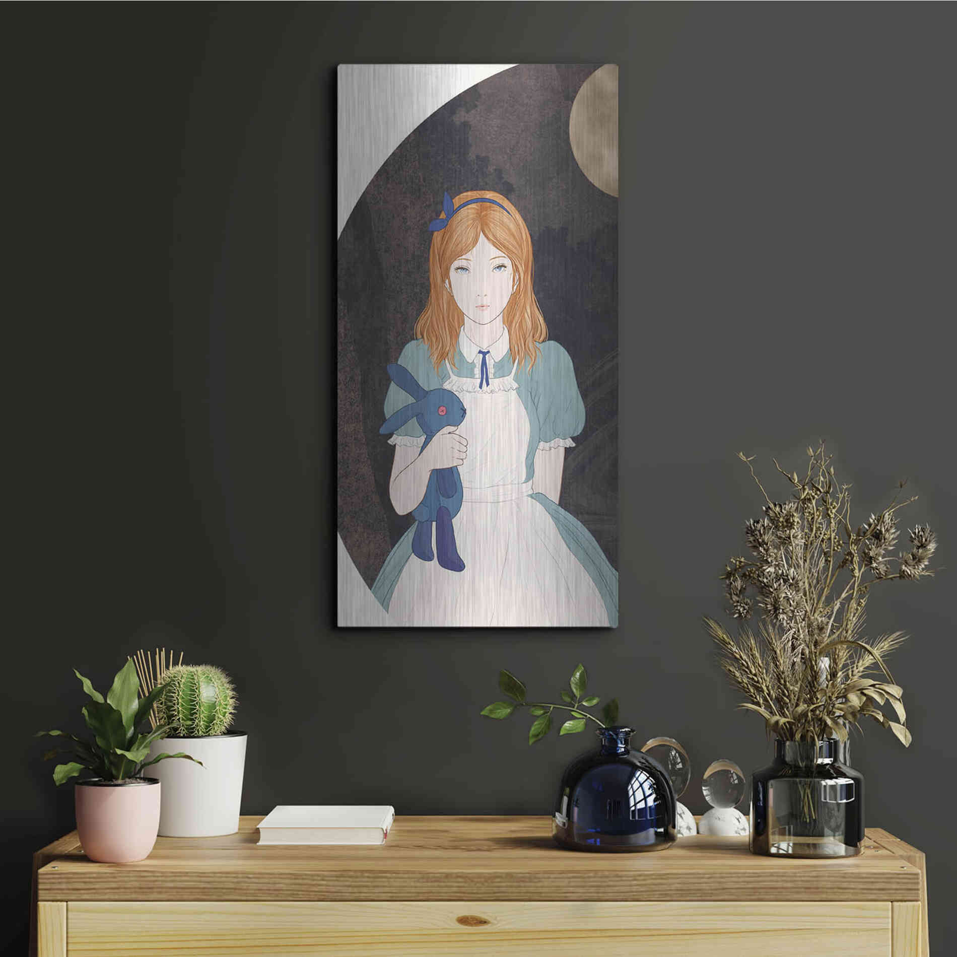 Luxe Metal Art 'Alice' by Sai Tamiya, Metal Wall Art,12x24