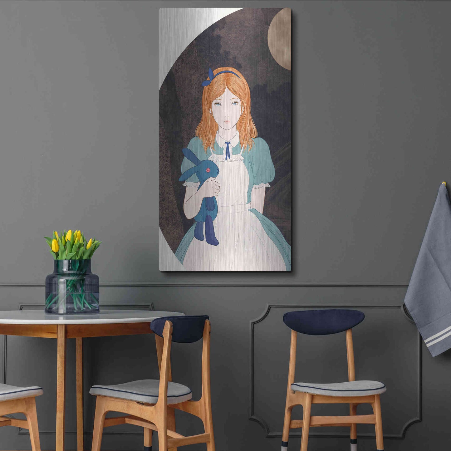 Luxe Metal Art 'Alice' by Sai Tamiya, Metal Wall Art,24x48