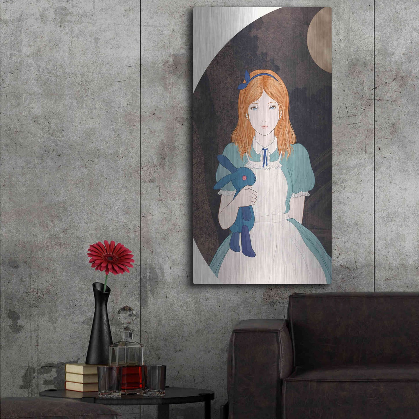 Luxe Metal Art 'Alice' by Sai Tamiya, Metal Wall Art,24x48