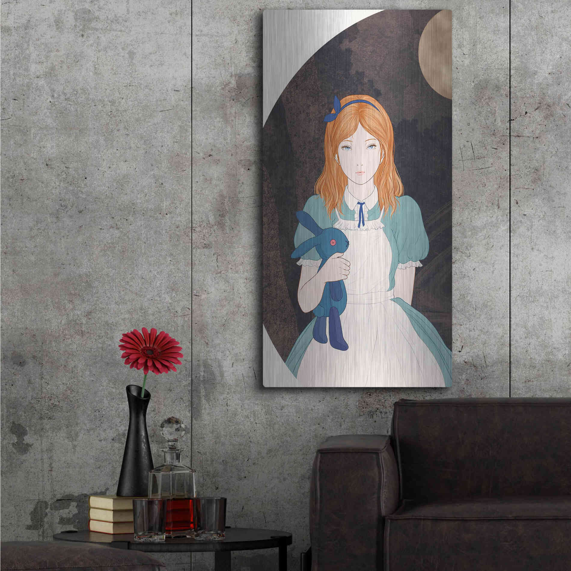Luxe Metal Art 'Alice' by Sai Tamiya, Metal Wall Art,24x48