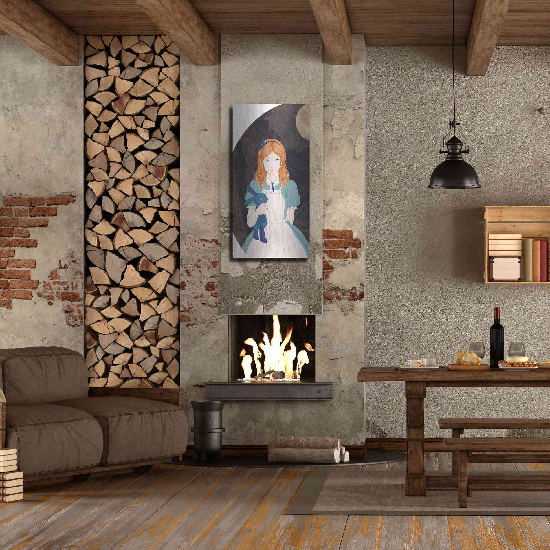 Luxe Metal Art 'Alice' by Sai Tamiya, Metal Wall Art,24x48