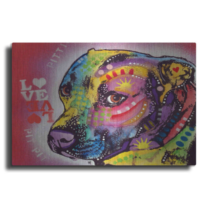 Luxe Metal Art 'Gratitude Pit Bull Pittie Love ' by Dean Russo, Metal Wall Art