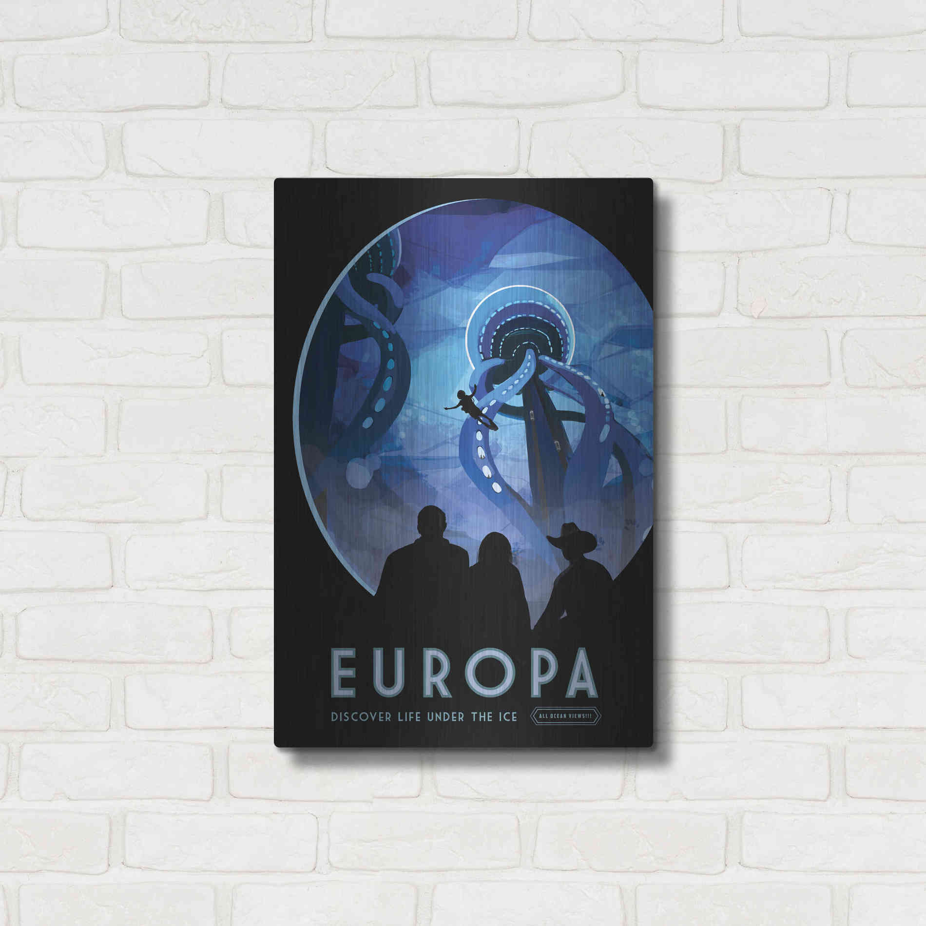 Luxe Metal Art 'Visions of the Future: Europa,' Metal Wall Art,16x24