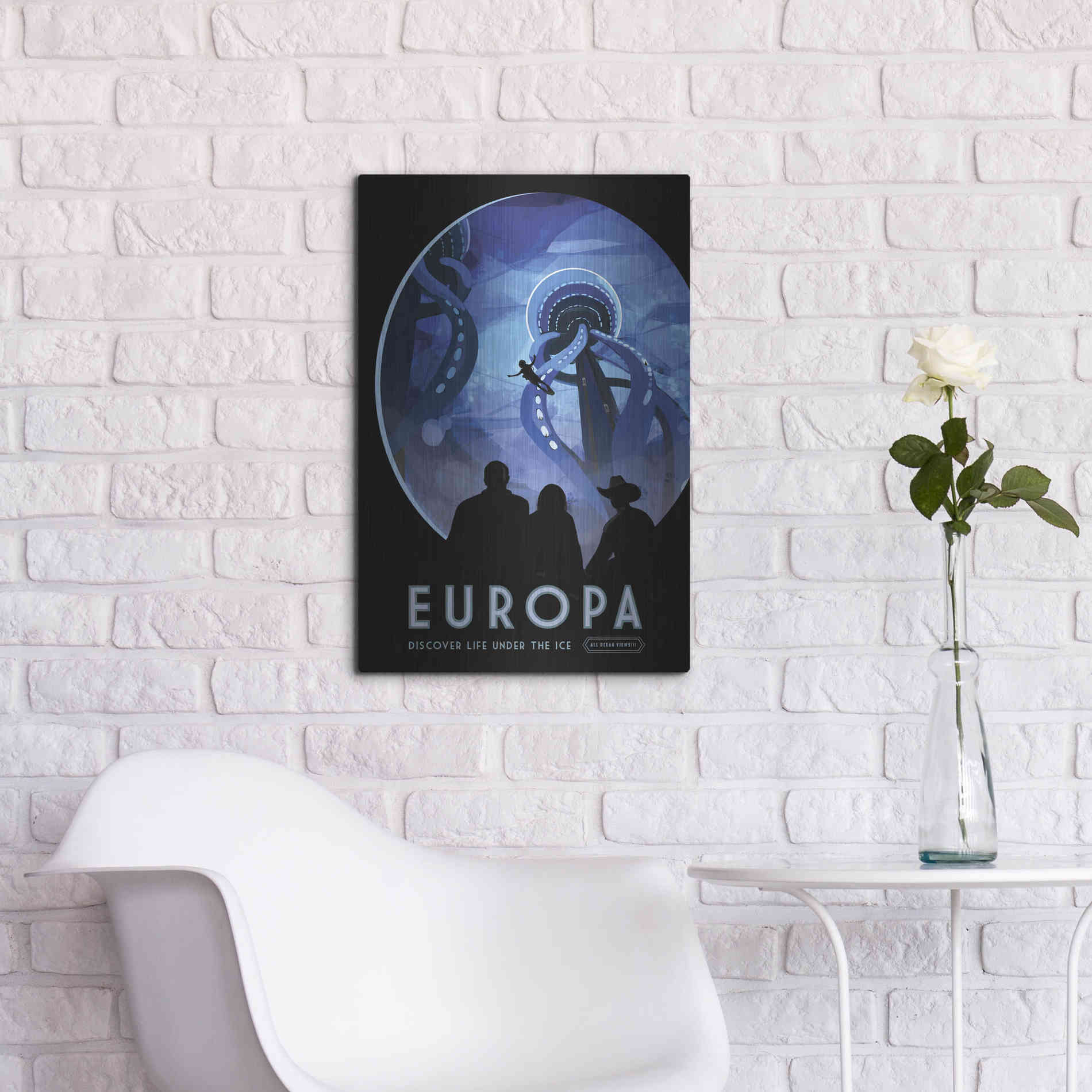 Luxe Metal Art 'Visions of the Future: Europa,' Metal Wall Art,16x24