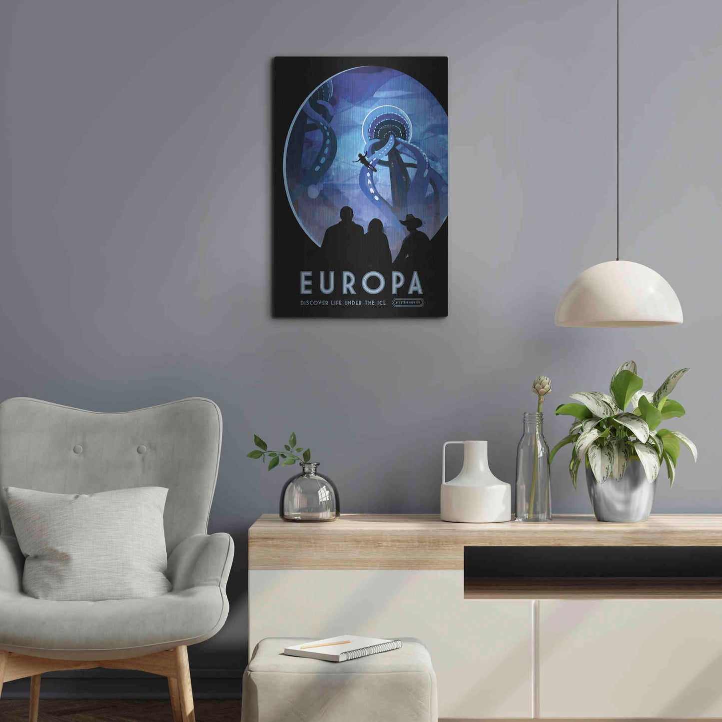 Luxe Metal Art 'Visions of the Future: Europa,' Metal Wall Art,16x24