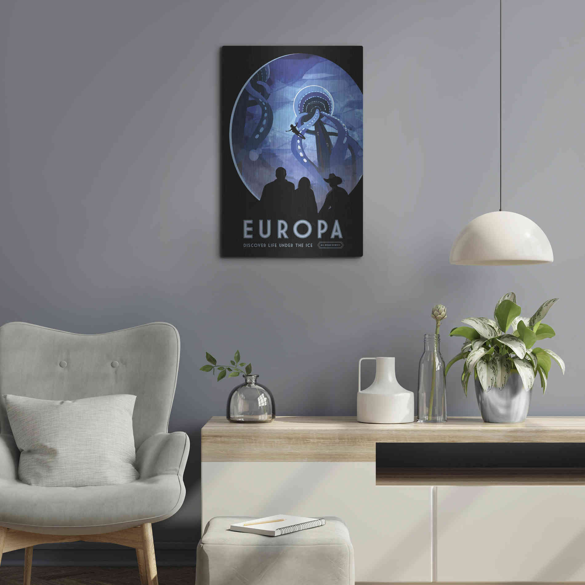 Luxe Metal Art 'Visions of the Future: Europa,' Metal Wall Art,16x24