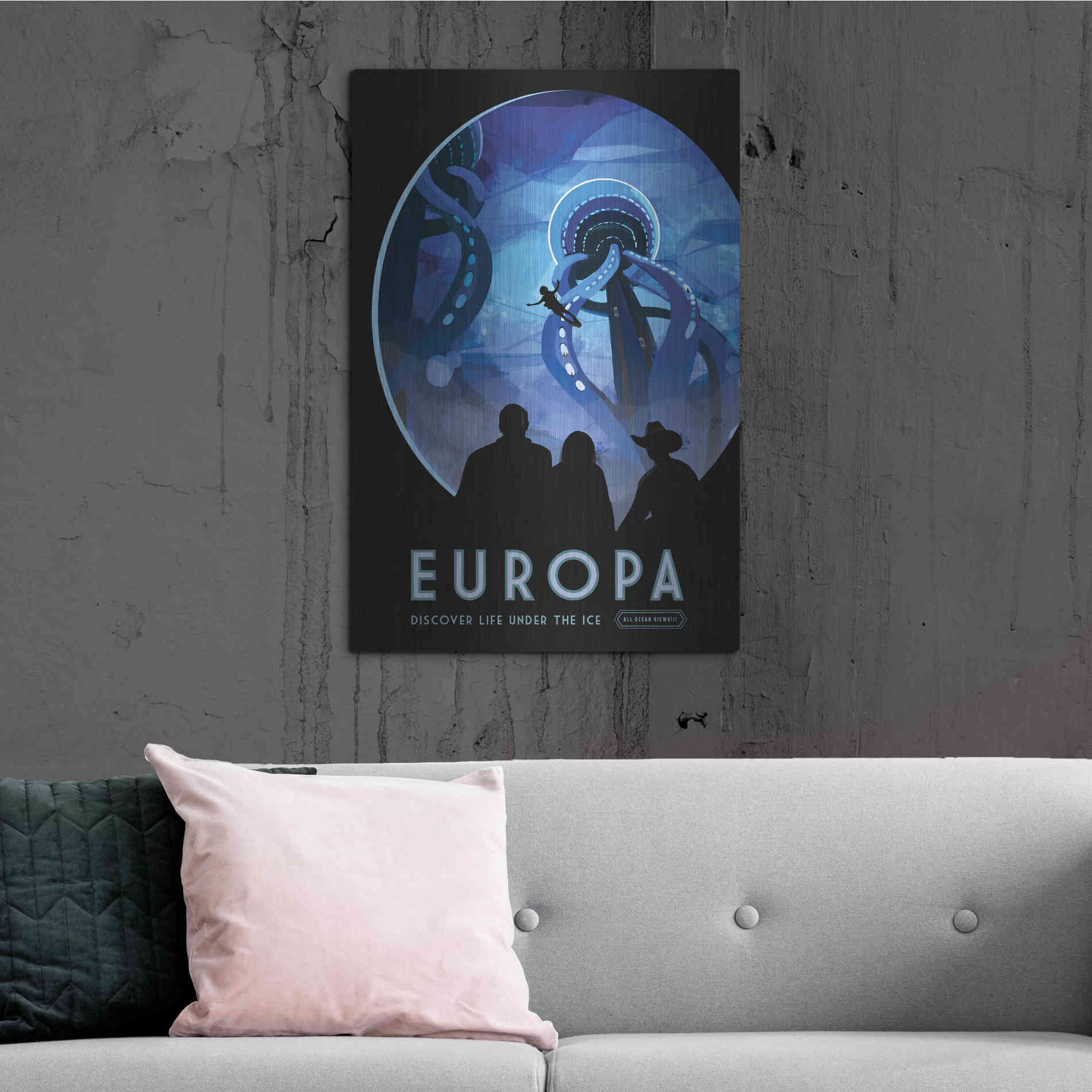 Luxe Metal Art 'Visions of the Future: Europa,' Metal Wall Art,24x36