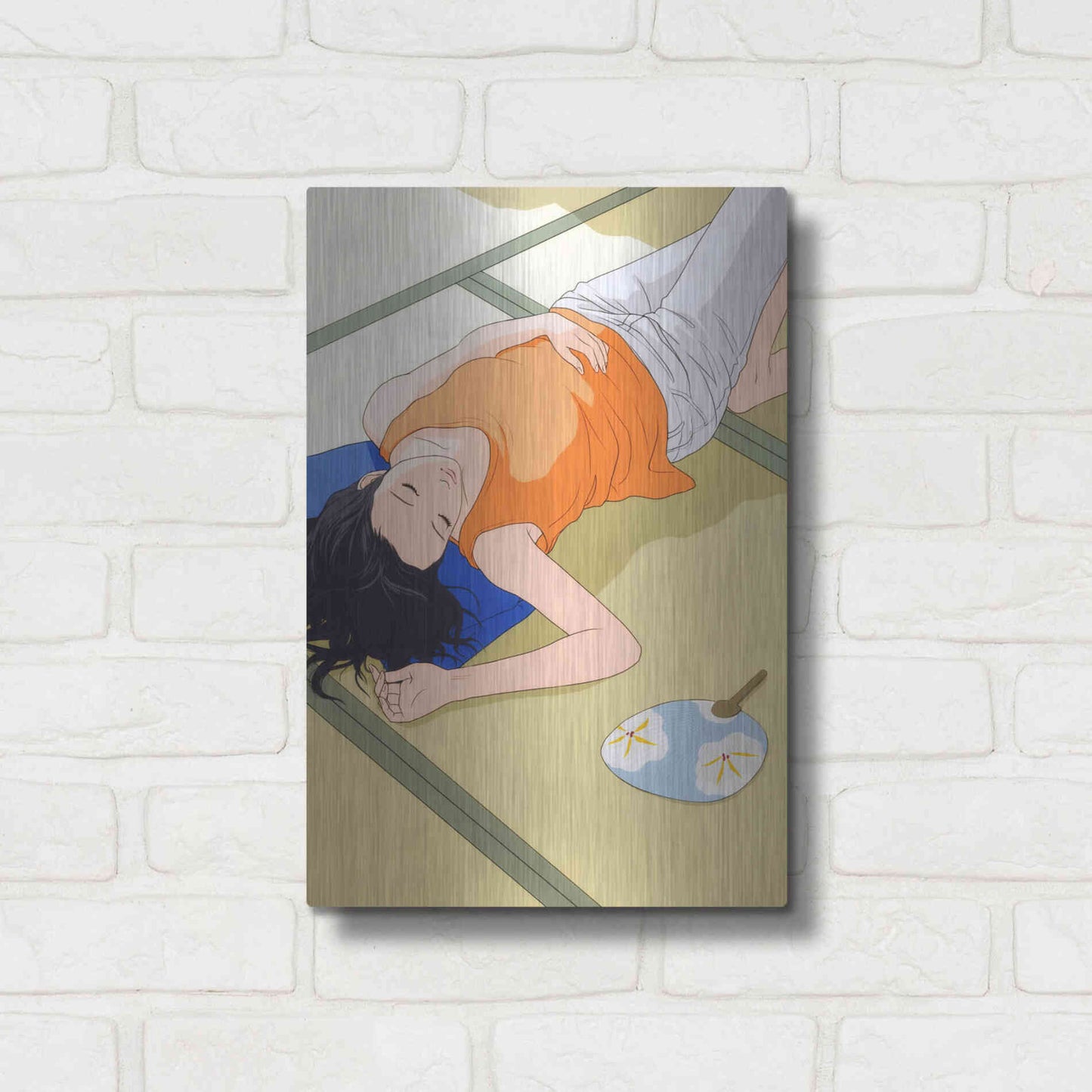 Luxe Metal Art 'Sleeping Woman' by Sai Tamiya, Metal Wall Art,12x16