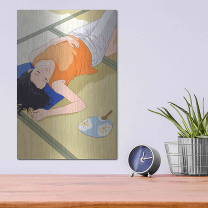 Luxe Metal Art 'Sleeping Woman' by Sai Tamiya, Metal Wall Art,12x16