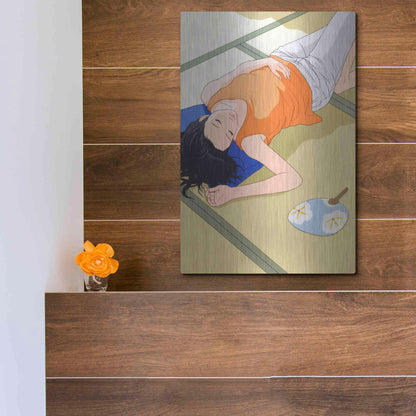 Luxe Metal Art 'Sleeping Woman' by Sai Tamiya, Metal Wall Art,12x16