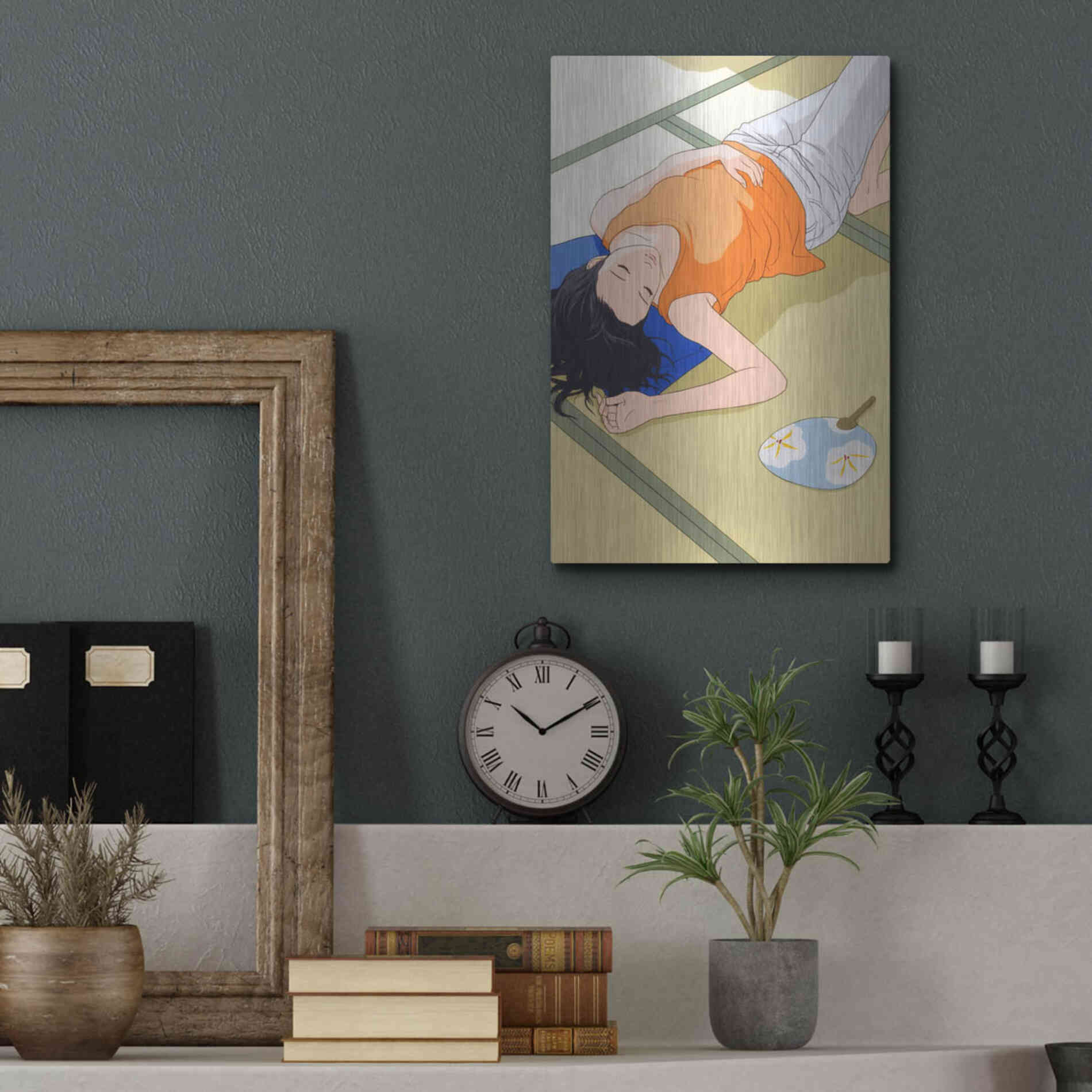 Luxe Metal Art 'Sleeping Woman' by Sai Tamiya, Metal Wall Art,12x16