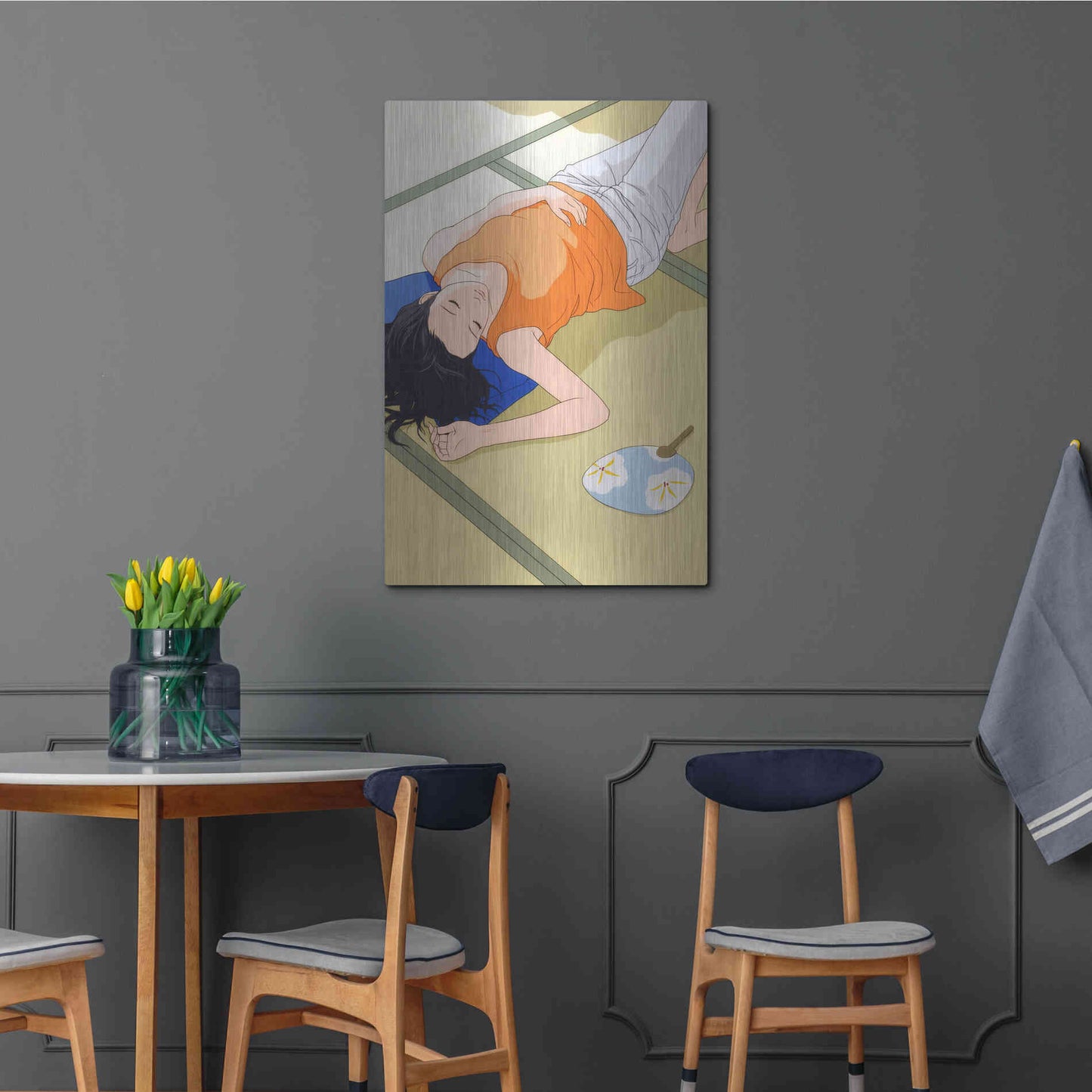 Luxe Metal Art 'Sleeping Woman' by Sai Tamiya, Metal Wall Art,24x36