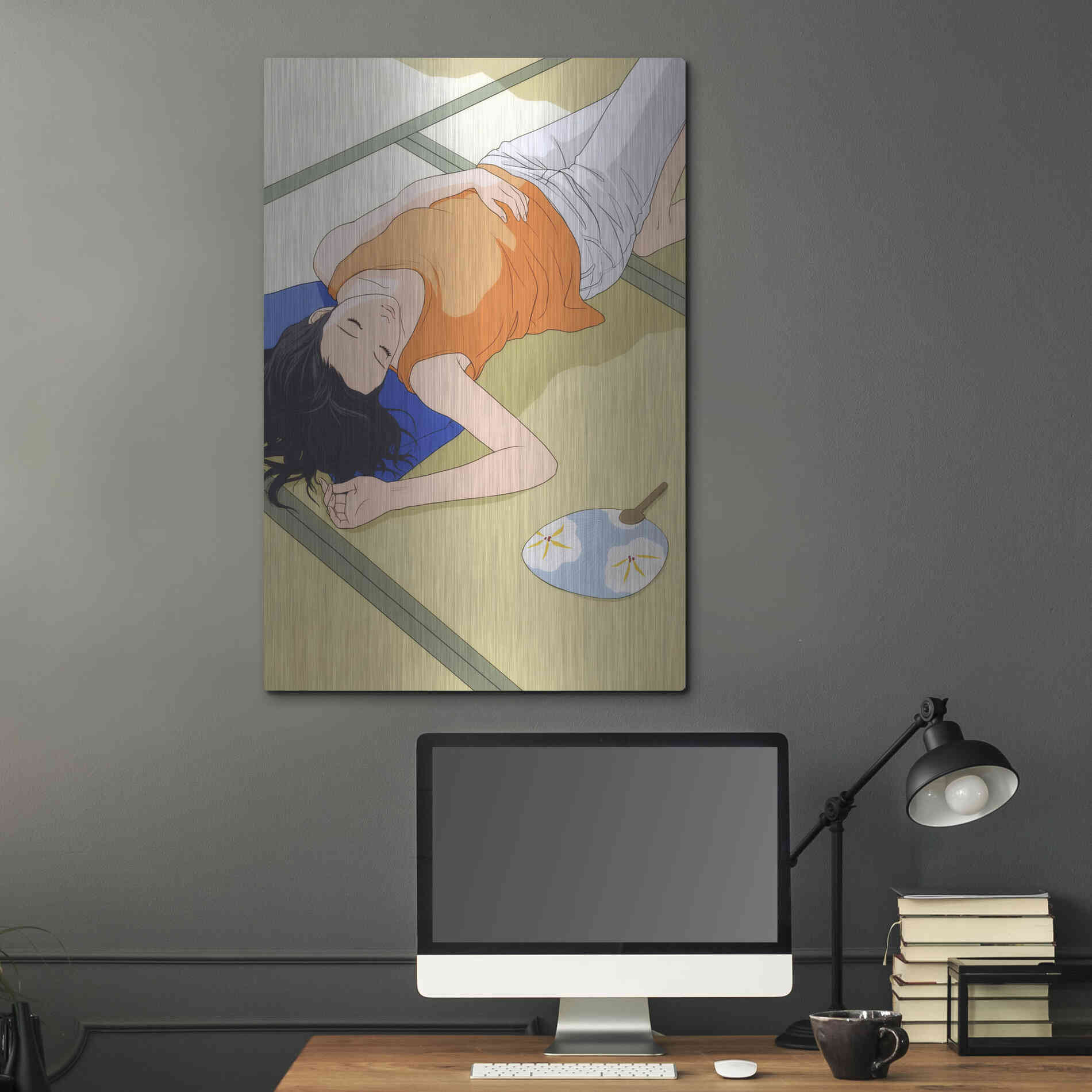 Luxe Metal Art 'Sleeping Woman' by Sai Tamiya, Metal Wall Art,24x36