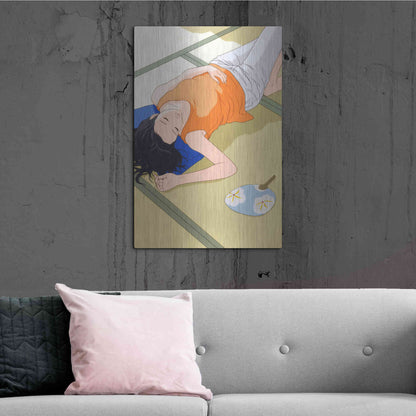 Luxe Metal Art 'Sleeping Woman' by Sai Tamiya, Metal Wall Art,24x36