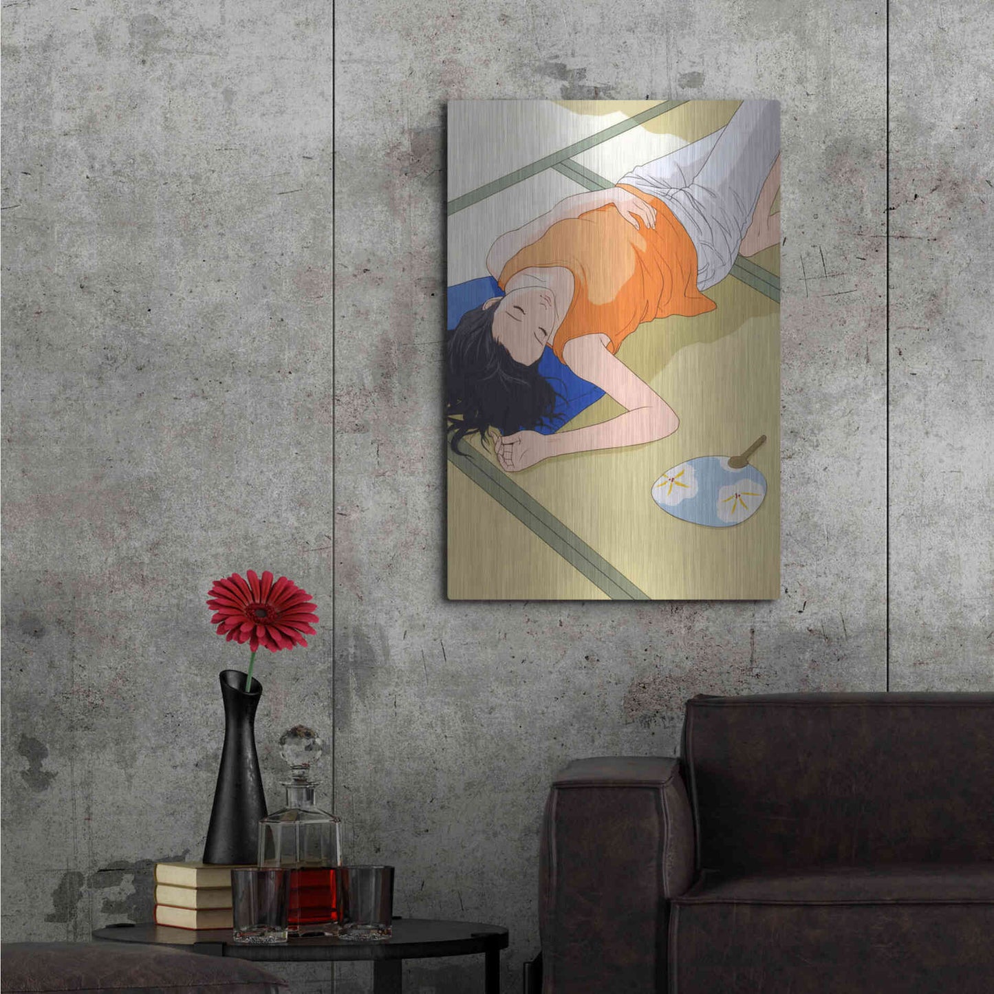 Luxe Metal Art 'Sleeping Woman' by Sai Tamiya, Metal Wall Art,24x36