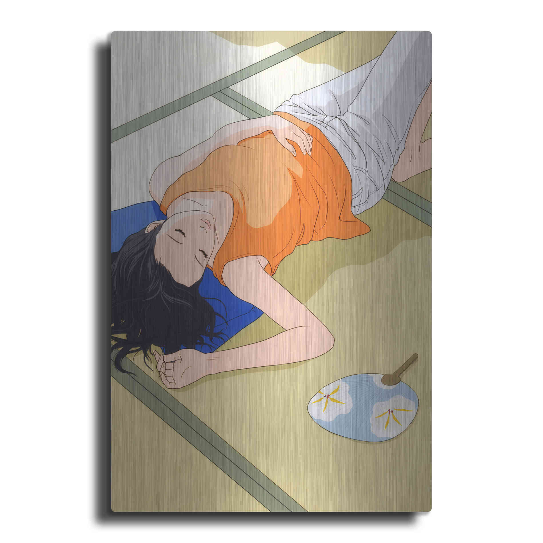 Luxe Metal Art 'Sleeping Woman' by Sai Tamiya, Metal Wall Art
