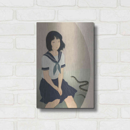 Luxe Metal Art 'Snake And Woman' by Sai Tamiya, Metal Wall Art,12x16