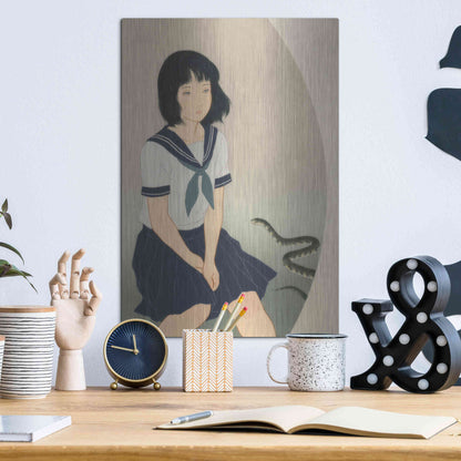 Luxe Metal Art 'Snake And Woman' by Sai Tamiya, Metal Wall Art,12x16