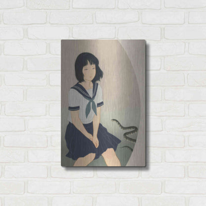 Luxe Metal Art 'Snake And Woman' by Sai Tamiya, Metal Wall Art,16x24