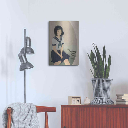 Luxe Metal Art 'Snake And Woman' by Sai Tamiya, Metal Wall Art,16x24